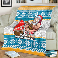 Hawaii Mele Kalikimaka Blanket Funny Santa and Coconut Mix Kakau Pattern LT03 - Polynesian Pride