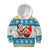 Hawaii Mele Kalikimaka Kid Hoodie Funny Santa and Coconut Mix Kakau Pattern LT03 Blue - Polynesian Pride
