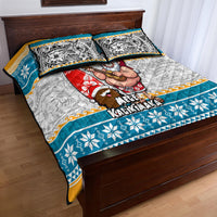 Hawaii Mele Kalikimaka Quilt Bed Set Funny Santa and Coconut Mix Kakau Pattern LT03 - Polynesian Pride