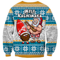 Hawaii Mele Kalikimaka Sweatshirt Funny Santa and Coconut Mix Kakau Pattern LT03 - Polynesian Pride