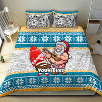 Custom Hawaii Mele Kalikimaka Bedding Set Funny Santa and Coconut Mix Kakau Pattern LT03 - Polynesian Pride
