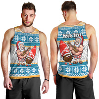 Custom Hawaii Mele Kalikimaka Men Tank Top Funny Santa and Coconut Mix Kakau Pattern LT03 - Polynesian Pride