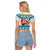 Custom Hawaii Mele Kalikimaka Raglan Cropped T Shirt Funny Santa and Coconut Mix Kakau Pattern LT03 - Polynesian Pride