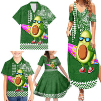 Hawaii Family Matching Summer Maxi Dress and Hawaiian Shirt Aloha Funny Avocado Mix Kakau Hawaiian Tribal LT03 - Polynesian Pride