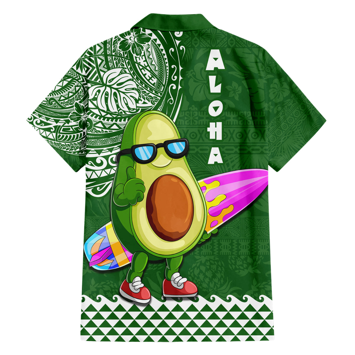 Hawaii Hawaiian Shirt Aloha Funny Avocado Mix Kakau Hawaiian Tribal LT03 - Polynesian Pride