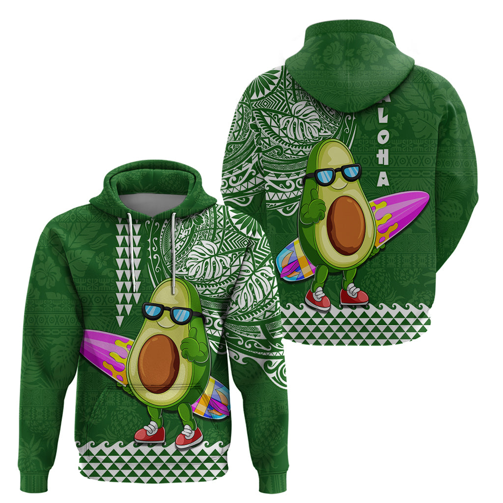 Hawaii Hoodie Aloha Funny Avocado Mix Kakau Hawaiian Tribal LT03 - Polynesian Pride