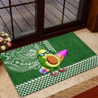 Hawaii Rubber Doormat Aloha Funny Avocado Mix Kakau Hawaiian Tribal LT03 - Polynesian Pride
