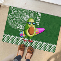 Hawaii Rubber Doormat Aloha Funny Avocado Mix Kakau Hawaiian Tribal LT03 - Polynesian Pride