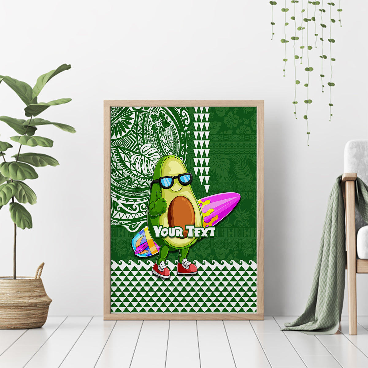 Aloha Avocado Funny Fruits Custom Canvas Wall Art Mix Hawaiian Kakau Tribal LT03 - Polynesian Pride
