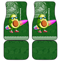 Aloha Avocado Funny Fruits Custom Car Mats Mix Hawaiian Kakau Tribal LT03 Green - Polynesian Pride