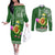 Aloha Avocado Funny Fruits Custom Couples Matching Off The Shoulder Long Sleeve Dress and Long Sleeve Button Shirt Mix Hawaiian Kakau Tribal LT03 Green - Polynesian Pride