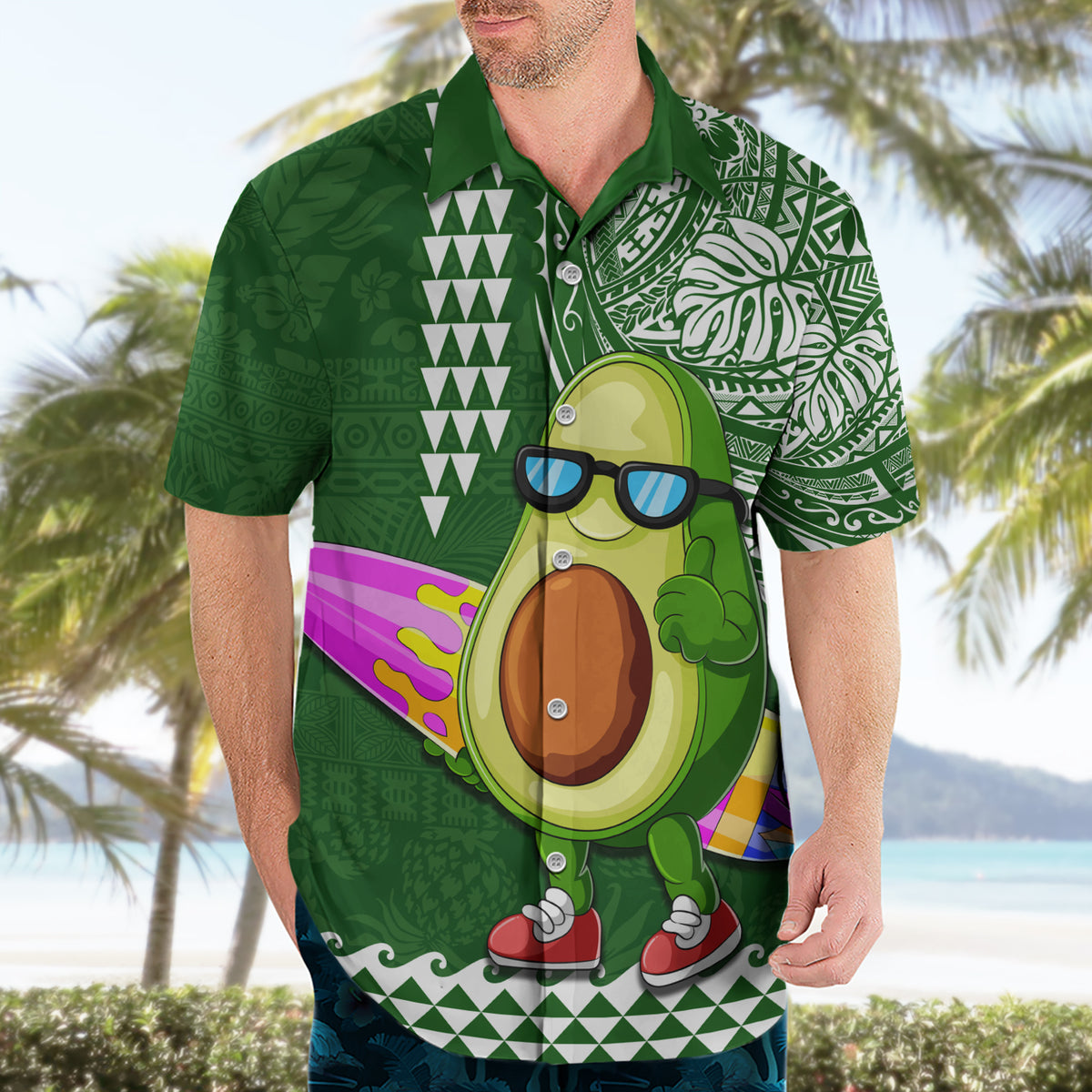 Aloha Avocado Funny Fruits Custom Hawaiian Shirt Mix Hawaiian Kakau Tribal LT03 - Polynesian Pride