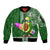 Aloha Avocado Funny Fruits Custom Sleeve Zip Bomber Jacket Mix Hawaiian Kakau Tribal LT03 Unisex Green - Polynesian Pride
