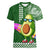 Aloha Avocado Funny Fruits Custom Women V Neck T Shirt Mix Hawaiian Kakau Tribal LT03 Female Green - Polynesian Pride
