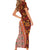 Hawaii Native Tapa Elements and Hibiscus Flowers Short Sleeve Bodycon Dress LT03 - Polynesian Pride