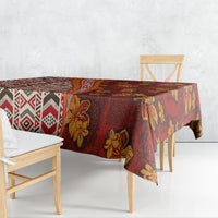 Hawaii Native Tapa Elements and Hibiscus Flowers Tablecloth LT03 - Polynesian Pride