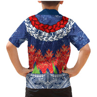 Samoan Tapa Family Matching Mermaid Dress and Hawaiian Shirt Ula Fala and Teuila Flower LT03 - Polynesian Pride