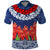 Samoan Tapa Polo Shirt Ula Fala and Teuila Flower LT03 Blue - Polynesian Pride