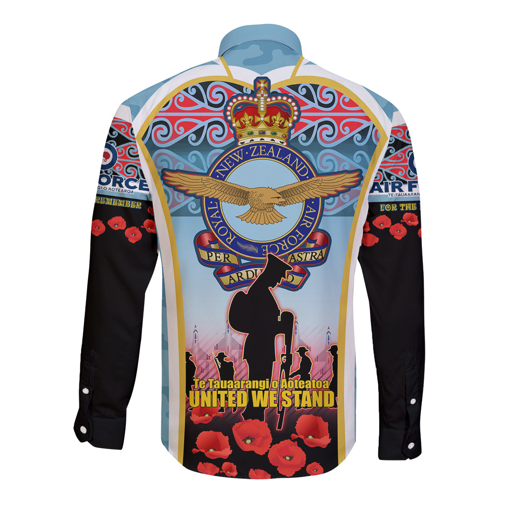 Royal New Zealand Air Force ANZAC Day Long Sleeve Button Shirt Te Tauaarangi o Aotearoa LT03 - Polynesian Pride