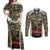 New Zealand and Australia ANZAC Day Couples Matching Off Shoulder Maxi Dress and Long Sleeve Button Shirt Koala and Kiwi Bird Soldier Gallipoli Camouflage Style LT03 Green - Polynesian Pride