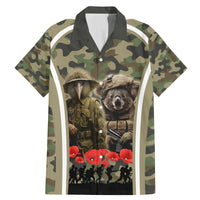 New Zealand and Australia ANZAC Day Family Matching Mermaid Dress and Hawaiian Shirt Koala and Kiwi Bird Soldier Gallipoli Camouflage Style LT03 Dad's Shirt - Short Sleeve Green - Polynesian Pride