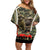 New Zealand and Australia ANZAC Day Family Matching Off Shoulder Short Dress and Hawaiian Shirt Koala and Kiwi Bird Soldier Gallipoli Camouflage Style LT03 Mom's Dress Green - Polynesian Pride