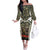 New Zealand and Australia ANZAC Day Off The Shoulder Long Sleeve Dress Koala and Kiwi Bird Soldier Gallipoli Camouflage Style LT03 Women Green - Polynesian Pride