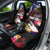 Personalised United States and American Samoa Car Seat Cover Bald Eagle Rose and Hibiscus Flower
