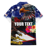 United States and American Samoa Family Matching Summer Maxi Dress and Hawaiian Shirt Bald Eagle Rose and Hibiscus Flower