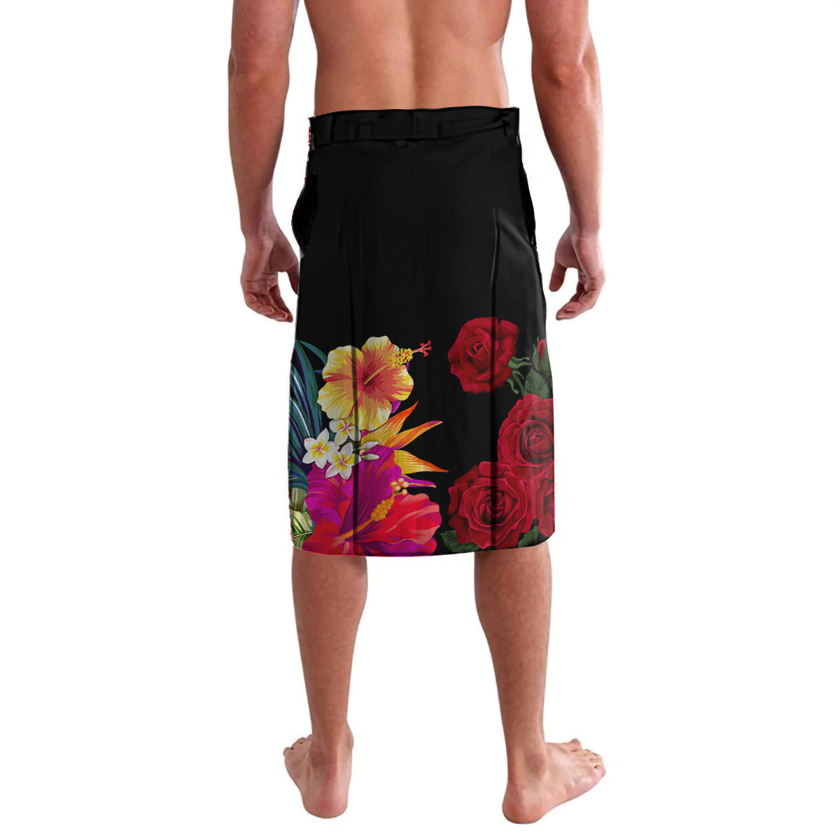 United States and American Samoa Lavalava Bald Eagle Rose and Hibiscus Flower