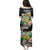 Hawaii Aloha Tropical Leaves and Flower Family Matching Puletasi and Hawaiian Shirt with Polynesian Art Tattoo Black Color - Polynesian Pride