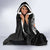 Hawaii Aloha Tropical Leaves and Flower Hooded Blanket with Polynesian Art Tattoo Black Color - Polynesian Pride