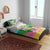 Hawaii Aloha Tropical Leaves and Flower Bedding Set with Polynesian Art Tattoo Rainbow Color - Polynesian Pride