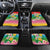 Hawaii Aloha Tropical Leaves and Flower Car Mats with Polynesian Art Tattoo Rainbow Color - Polynesian Pride