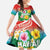 Hawaii Aloha Tropical Leaves and Flower Family Matching Summer Maxi Dress and Hawaiian Shirt with Polynesian Art Tattoo Rainbow Color - Polynesian Pride