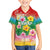 Hawaii Aloha Tropical Leaves and Flower Family Matching Summer Maxi Dress and Hawaiian Shirt with Polynesian Art Tattoo Rainbow Color - Polynesian Pride
