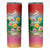 Hawaii Aloha Tropical Leaves and Flower Skinny Tumbler with Polynesian Art Tattoo Rainbow Color - Polynesian Pride
