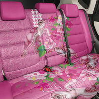 Hawaii Aloha Turtle Hibiscus and Leaves Back Car Seat Cover with Polynesian and Kakau Tattoos Rose Color - Polynesian Pride
