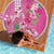 Hawaii Aloha Turtle Hibiscus and Leaves Beach Blanket with Polynesian and Kakau Tattoos Rose Color - Polynesian Pride