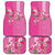 Hawaii Aloha Turtle Hibiscus and Leaves Car Mats with Polynesian and Kakau Tattoos Rose Color - Polynesian Pride
