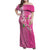 Hawaii Aloha Turtle Hibiscus and Leaves Family Matching Off Shoulder Maxi Dress and Hawaiian Shirt with Polynesian and Kakau Tattoos Rose Color - Polynesian Pride