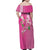 Hawaii Aloha Turtle Hibiscus and Leaves Family Matching Off Shoulder Maxi Dress and Hawaiian Shirt with Polynesian and Kakau Tattoos Rose Color - Polynesian Pride