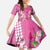 Hawaii Aloha Turtle Hibiscus and Leaves Family Matching Summer Maxi Dress and Hawaiian Shirt with Polynesian and Kakau Tattoos Rose Color - Polynesian Pride