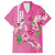 Hawaii Aloha Turtle Hibiscus and Leaves Hawaiian Shirt with Polynesian and Kakau Tattoos Rose Color - Polynesian Pride