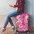 Hawaii Aloha Turtle Hibiscus and Leaves Luggage Cover with Polynesian and Kakau Tattoos Rose Color - Polynesian Pride