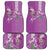 Hawaii Aloha Turtle Hibiscus and Leaves Car Mats with Polynesian and Kakau Tattoos Lilac Color - Polynesian Pride