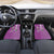 Hawaii Aloha Turtle Hibiscus and Leaves Car Mats with Polynesian and Kakau Tattoos Lilac Color - Polynesian Pride