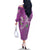 Hawaii Aloha Turtle Hibiscus and Leaves Family Matching Off The Shoulder Long Sleeve Dress and Hawaiian Shirt with Polynesian and Kakau Tattoos Lilac Color - Polynesian Pride