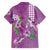Hawaii Aloha Turtle Hibiscus and Leaves Family Matching Summer Maxi Dress and Hawaiian Shirt with Polynesian and Kakau Tattoos Lilac Color - Polynesian Pride