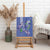 Hawaii Aloha Turtle Hibiscus and Leaves Canvas Wall Art with Polynesian and Kakau Tattoos Denim Color - Polynesian Pride